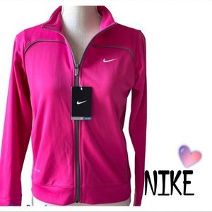 Nike DRI-Fit girls pink Long sleeve zip jacket NWT